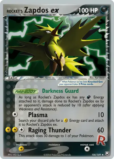 Carte Pokémon Rocket's Zapdos ex 106/109 — Team Rocket Returns