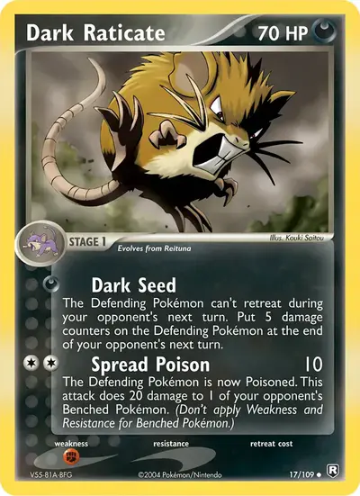 Image de la carte Pokemon Dark Raticate 17/109