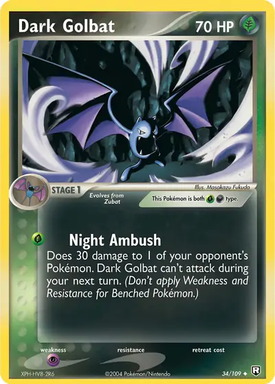 Carte Pokémon Dark Golbat 34/109 — Team Rocket Returns
