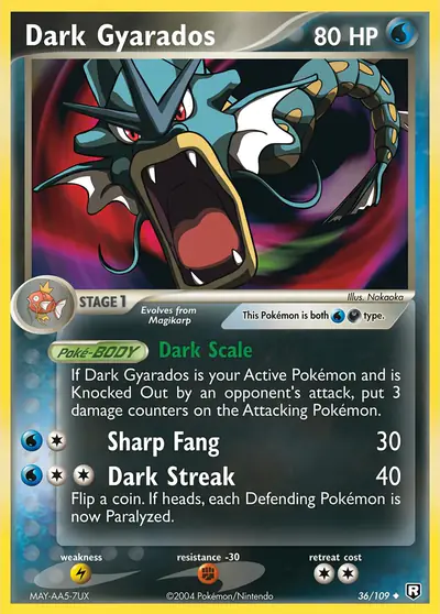 Carte Pokémon Dark Gyarados 36/109 — Team Rocket Returns