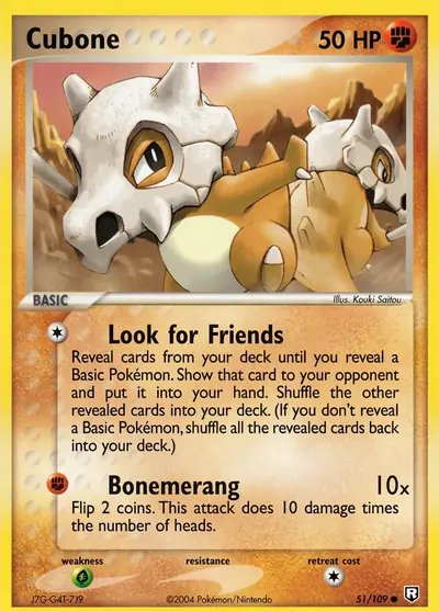 Carte Pokémon Cubone 51/109 — Team Rocket Returns