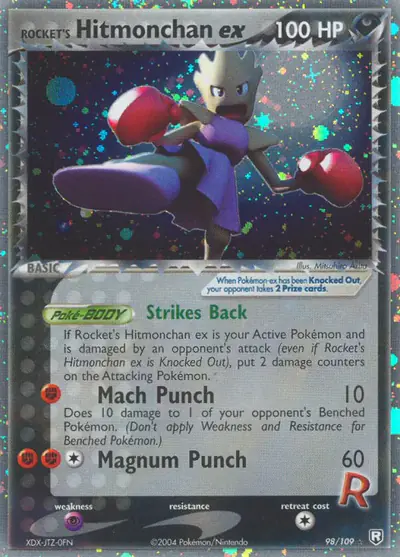 Image de la carte Pokemon Rocket's Hitmonchan ex 98/109