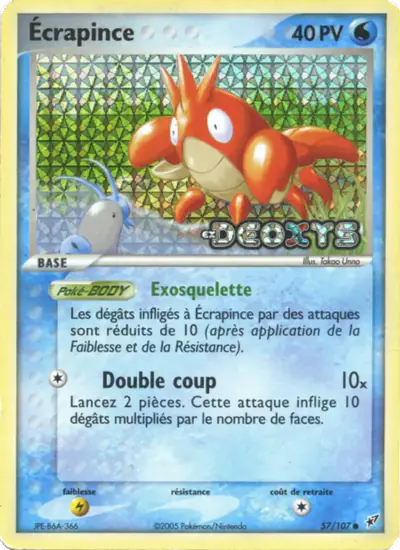 Image de la carte Pokemon Écrapince 57/107