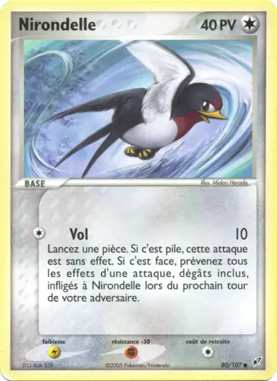 Image de la carte Pokemon Nirondelle 80/107