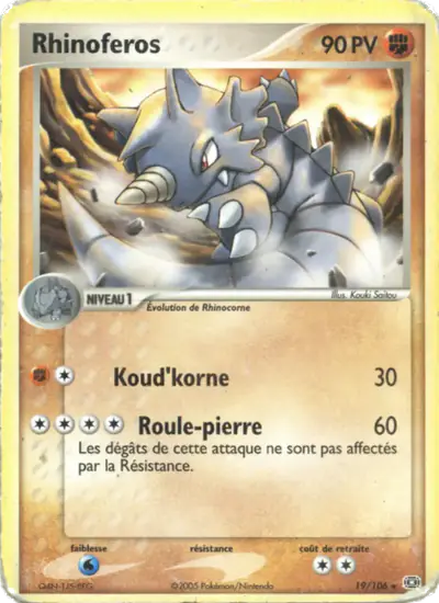 Image de la carte Pokemon Rhinoferos 19/106