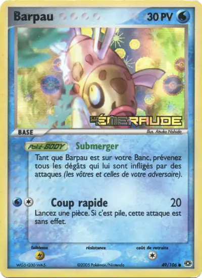 Image de la carte Pokemon Barpau 49/106