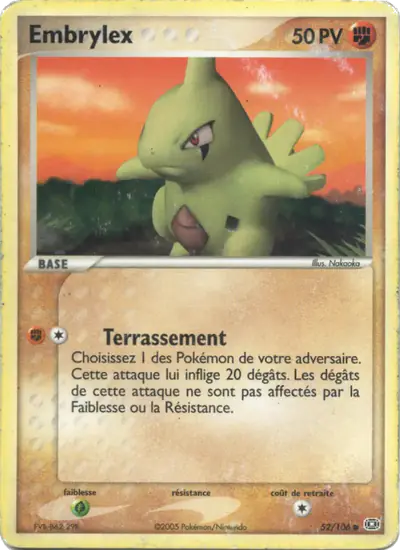 Image de la carte Pokemon Embrylex 52/106