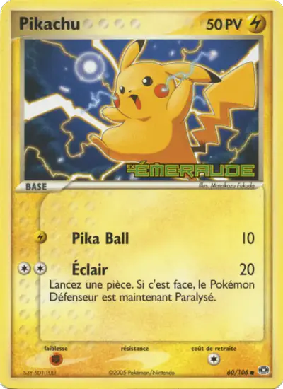 Image de la carte Pokemon Pikachu 60/106