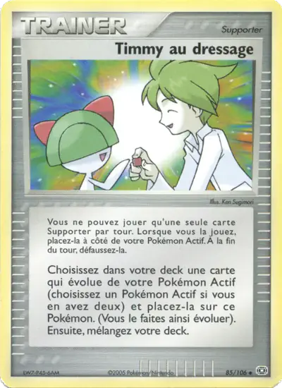 Image de la carte Pokemon Timmy au dressage 85/106