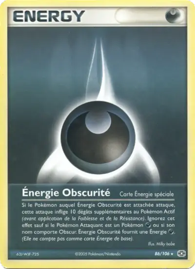 Image de la carte Pokemon Énergie Obscurité 86/106