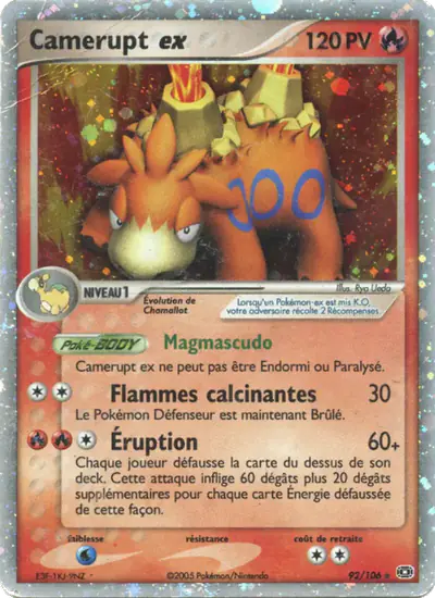 Image de la carte Pokemon Camerupt ex 92/106