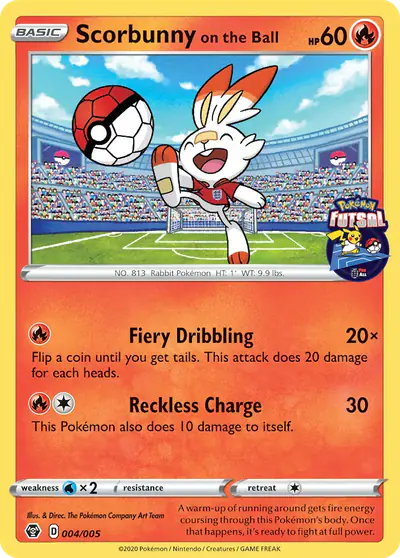 Image de la carte Pokemon Scorbunny on the Ball 4/5