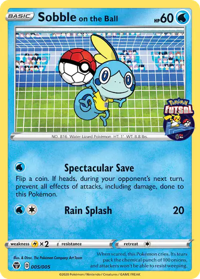 Image de la carte Pokemon Sobble on the Ball 5/5