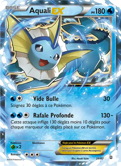 Image de la carte Pokemon Aquali EX 24/83