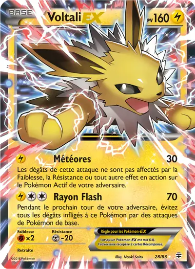 Image de la carte Pokemon Voltali EX 28/83