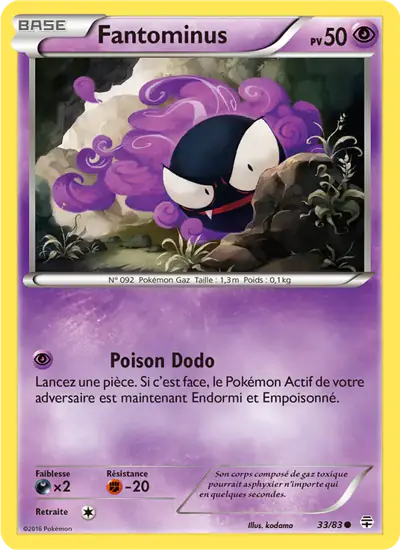 Image de la carte Pokemon Fantominus 33/83