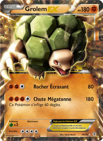 Image de la carte Pokemon Grolem EX 46/83
