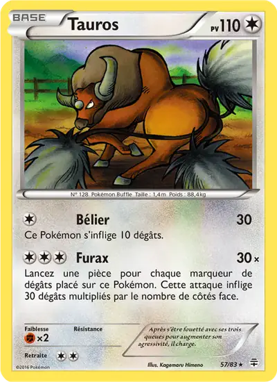 Image de la carte Pokemon Tauros 57/83