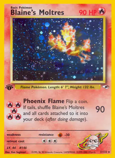 Image de la carte Pokemon Blaine's Moltres (Édition 1) 1/132