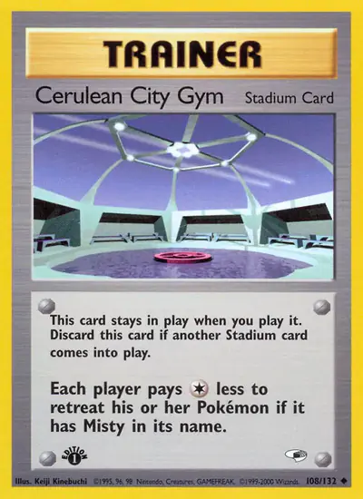 Image de la carte Pokemon Cerulean City Gym (Édition 1) 108/132