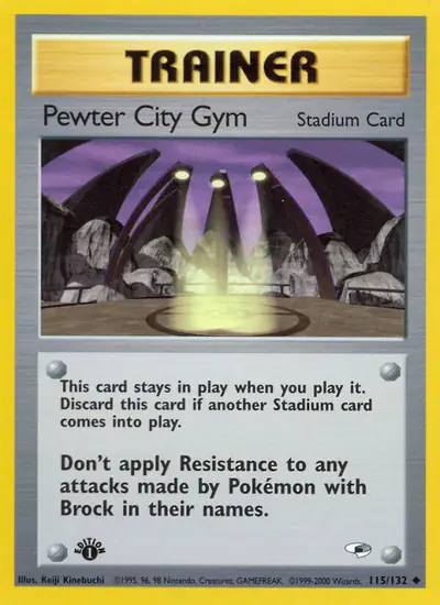 Image de la carte Pokemon Pewter City Gym (Édition 1) 115/132