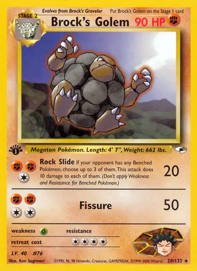 Image de la carte Pokemon Brock's Golem (Édition 1) 20/132
