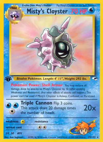 Image de la carte Pokemon Misty's Cloyster (Édition 1) 29/132
