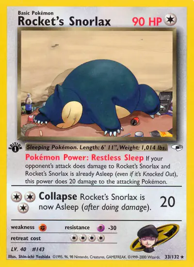 Image de la carte Pokemon Rocket's Snorlax (Édition 1) 33/132