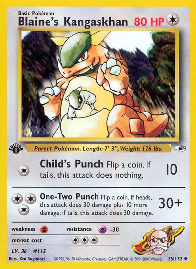 Image de la carte Pokemon Blaine's Kangaskhan (Édition 1) 36/132