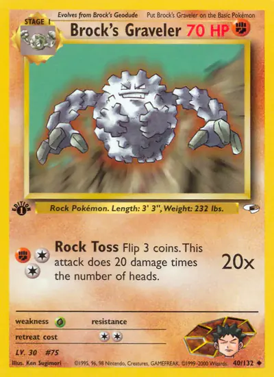 Image de la carte Pokemon Brock's Graveler (Édition 1) 40/132