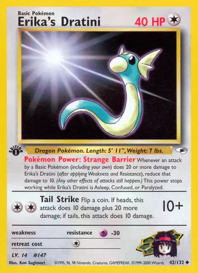 Image de la carte Pokemon Erika's Dratini (Édition 1) 42/132