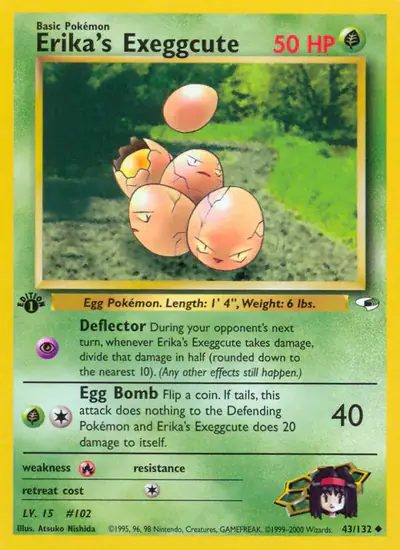 Image de la carte Pokemon Erika's Exeggcute (Édition 1) 43/132