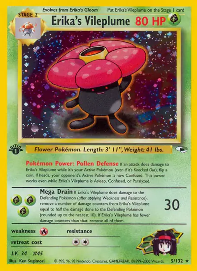 Image de la carte Pokemon Erika's Vileplume (Édition 1) 5/132