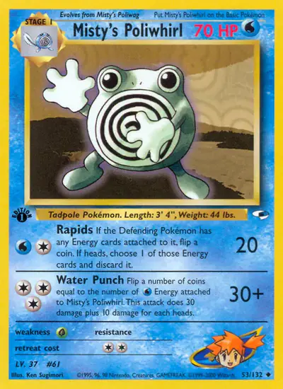 Image de la carte Pokemon Misty's Poliwhirl (Édition 1) 53/132