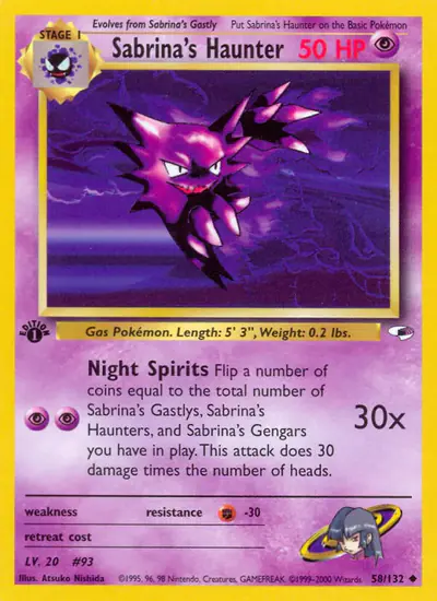 Image de la carte Pokemon Sabrina's Haunter (Édition 1) 58/132