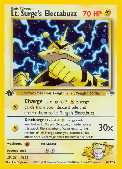 Image de la carte Pokemon Lt. Surge's Electabuzz (Édition 1) 6/132
