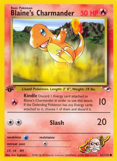 Image de la carte Pokemon Blaine's Charmander (Édition 1) 61/132