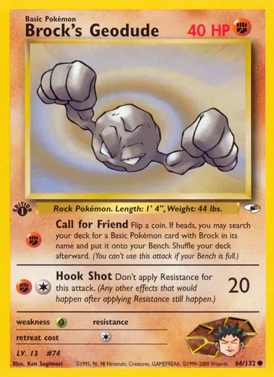 Image de la carte Pokemon Brock's Geodude (Édition 1) 66/132