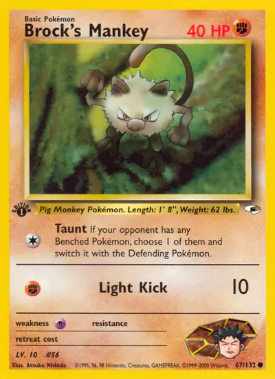 Image de la carte Pokemon Brock's Mankey (Édition 1) 67/132