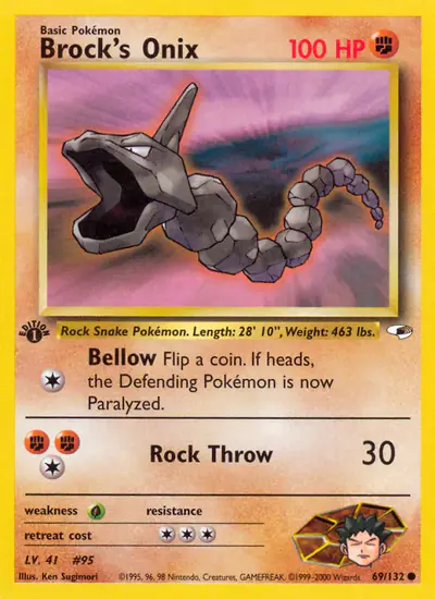 Image de la carte Pokemon Brock's Onix (Édition 1) 69/132