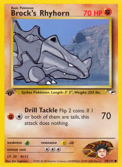 Image de la carte Pokemon Brock's Rhyhorn (Édition 1) 70/132