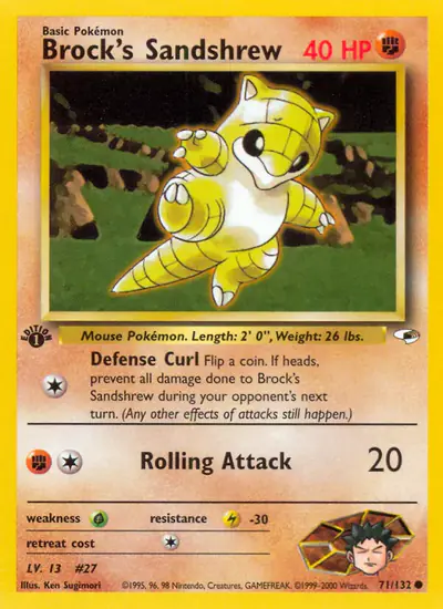 Image de la carte Pokemon Brock's Sandshrew (Édition 1) 71/132