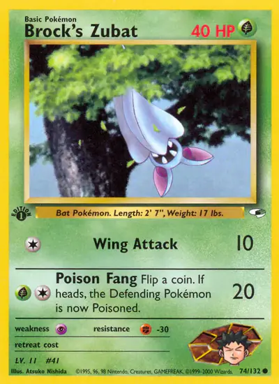 Image de la carte Pokemon Brock's Zubat (Édition 1) 74/132