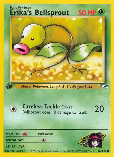 Image de la carte Pokemon Erika's Bellsprout (Édition 1) 76/132