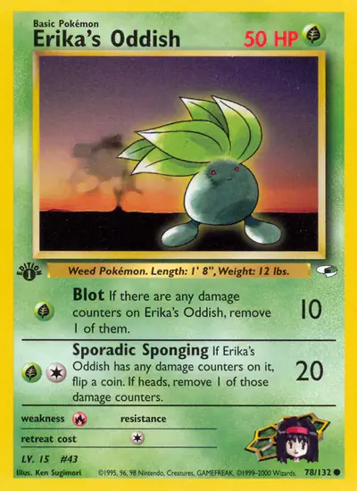 Image de la carte Pokemon Erika's Oddish (Édition 1) 78/132