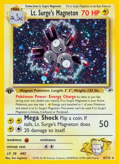 Image de la carte Pokemon Lt. Surge's Magneton (Édition 1) 8/132