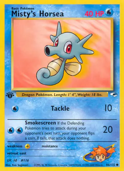 Image de la carte Pokemon Misty's Horsea (Édition 1) 86/132