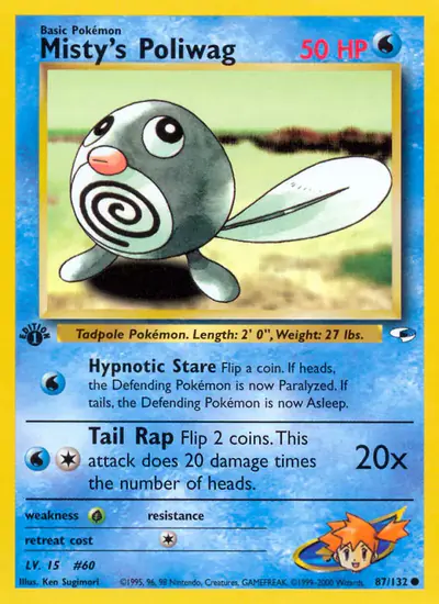 Image de la carte Pokemon Misty's Poliwag (Édition 1) 87/132