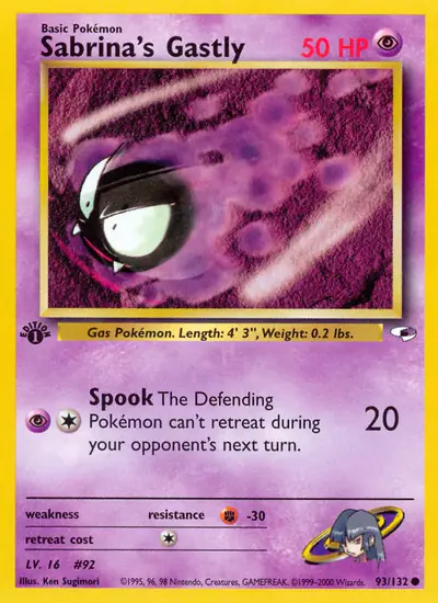 Image de la carte Pokemon Sabrina's Gastly (Édition 1) 93/132