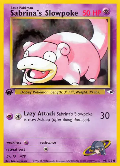 Image de la carte Pokemon Sabrina's Slowpoke (Édition 1) 95/132